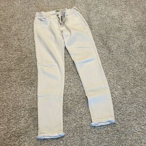 Just Black denim size 25 white skinny jeans. Raw edge. Perfect condition